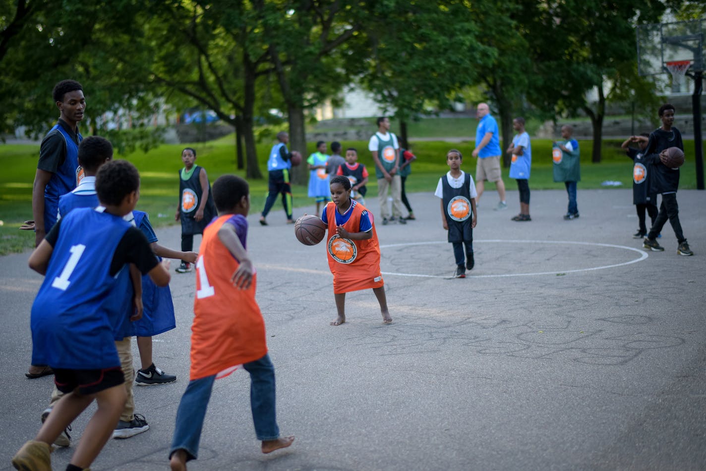 A few dozen neighborhood kids took part in the first night of Southside Hoops in 2018 in St. Cloud.