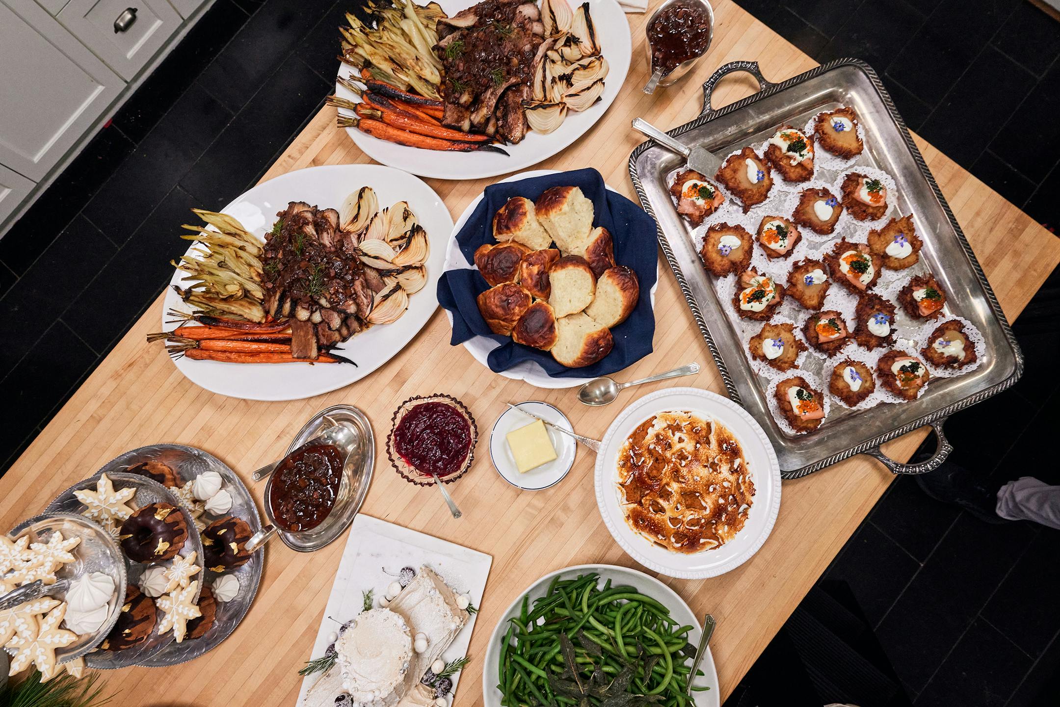 Holiday spread in the Francois Home as seen on Andrew &amp; Zoe holiday special.