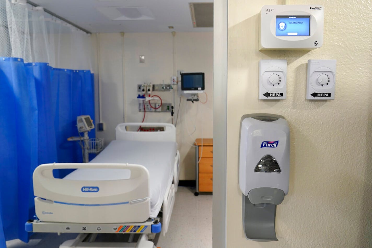 New machinery that helps to turn a regular hospital room into an isolation room at Bellevue Hospital in New York in October.