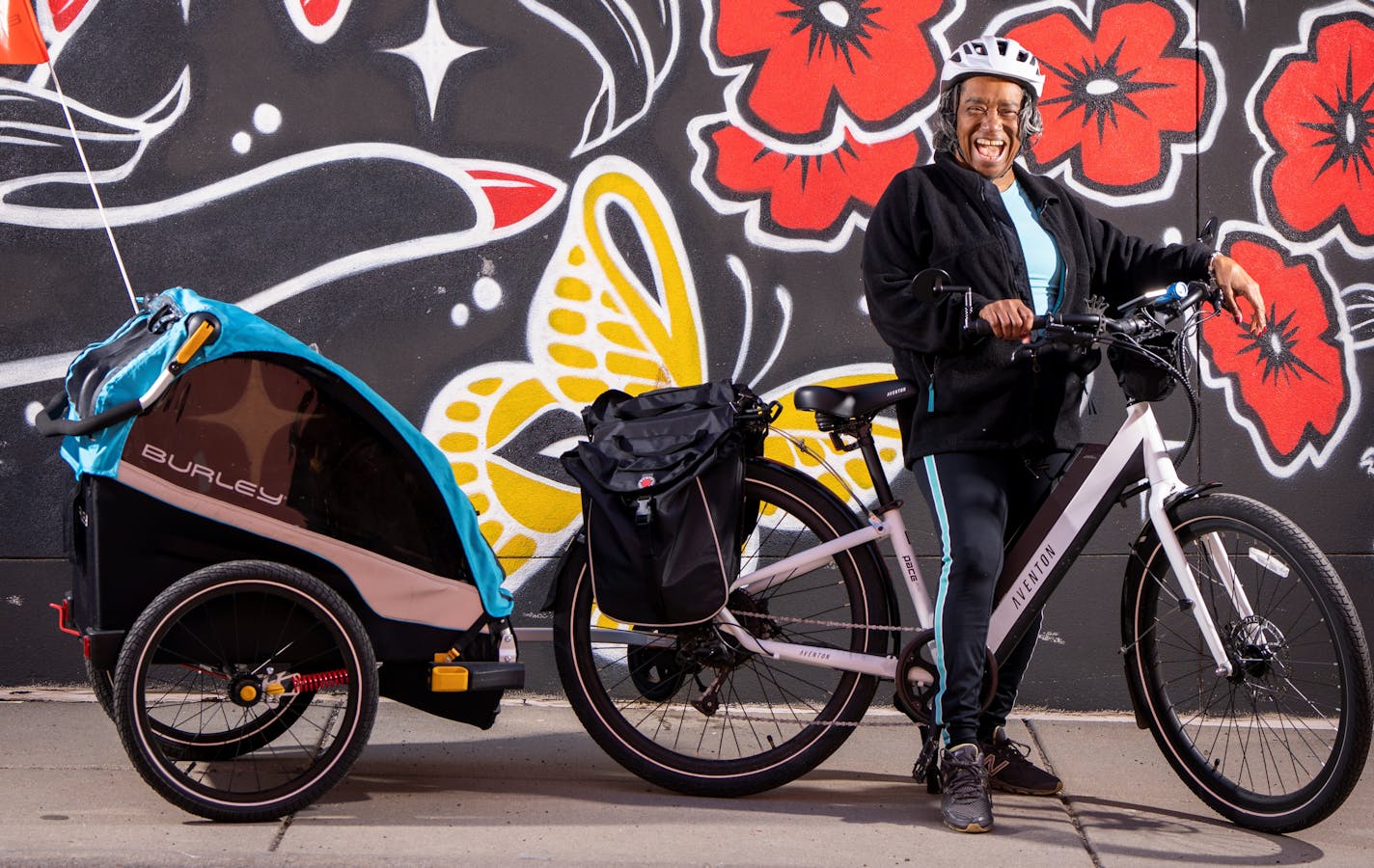 Good Life cover story on e-bikes, focusing on how they are ideal for the over-50 crowd for fitness, utility, toting around grandkids and more. Sources include Luke Breen from Perennial Cycle in Uptown and Saundra Crump, grandmother of two. Saundra Crump photographed in Uptown on Tuesday, April 25, 2023 in Minneapolis, Minn. ] LEILA NAVIDI • leila.navidi@startribune.com