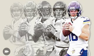 Vikings starting quarterbacks this season in order, left to right: Kirk Cousins, Jaren Hall, Joshua Dobbs, Nick Mullens and Hall again. 