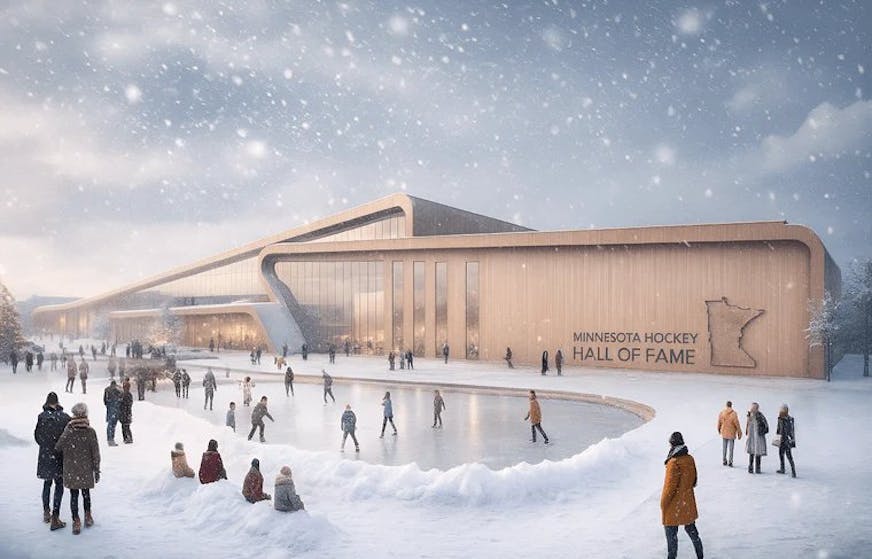 Generated photo of the ice skating rink that will open in 2028 at the Minnesota Hockey Hall of Fame in Dakota County.
