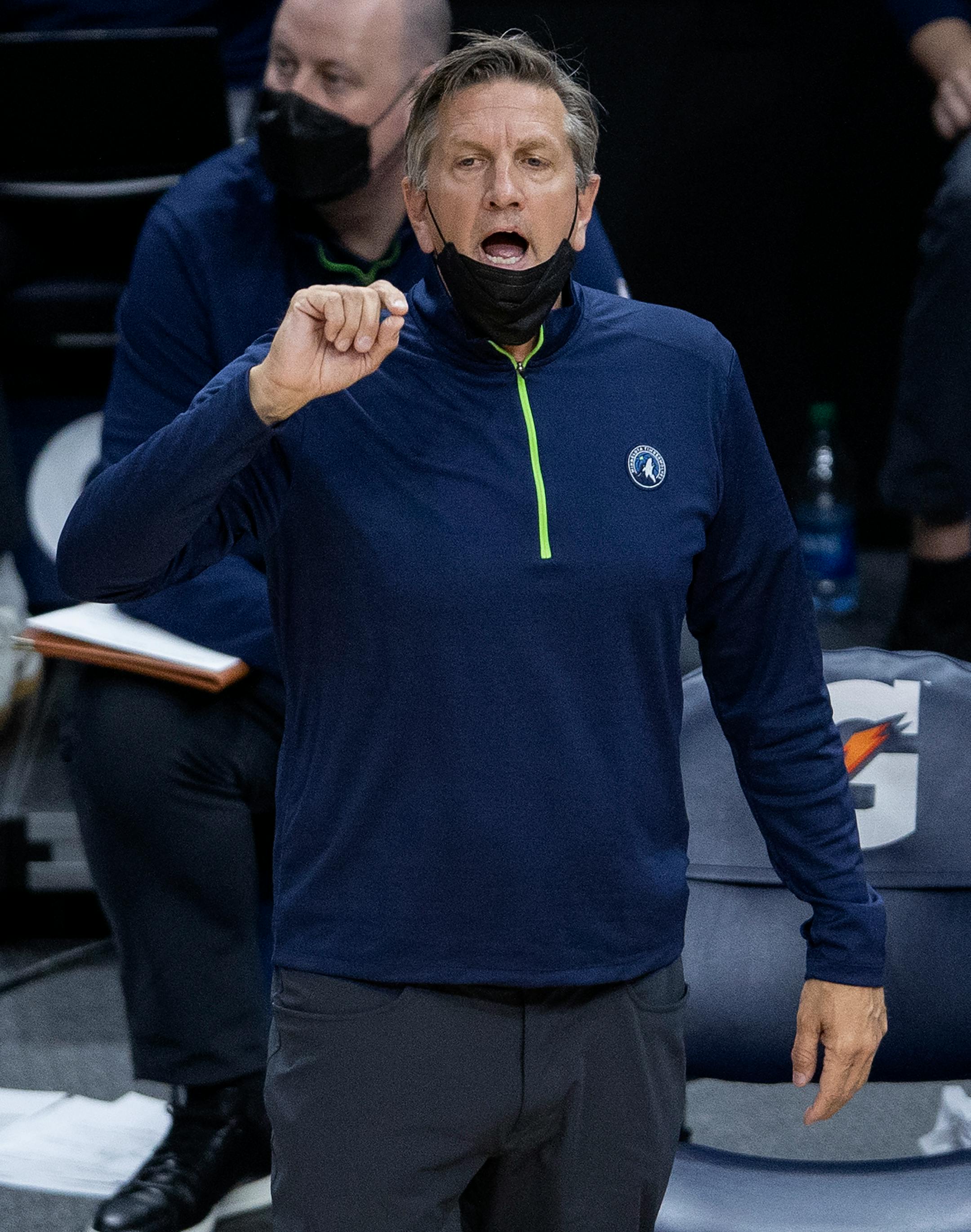 Minnesota Timberwolves head coach Chris Finch in the second quarter.