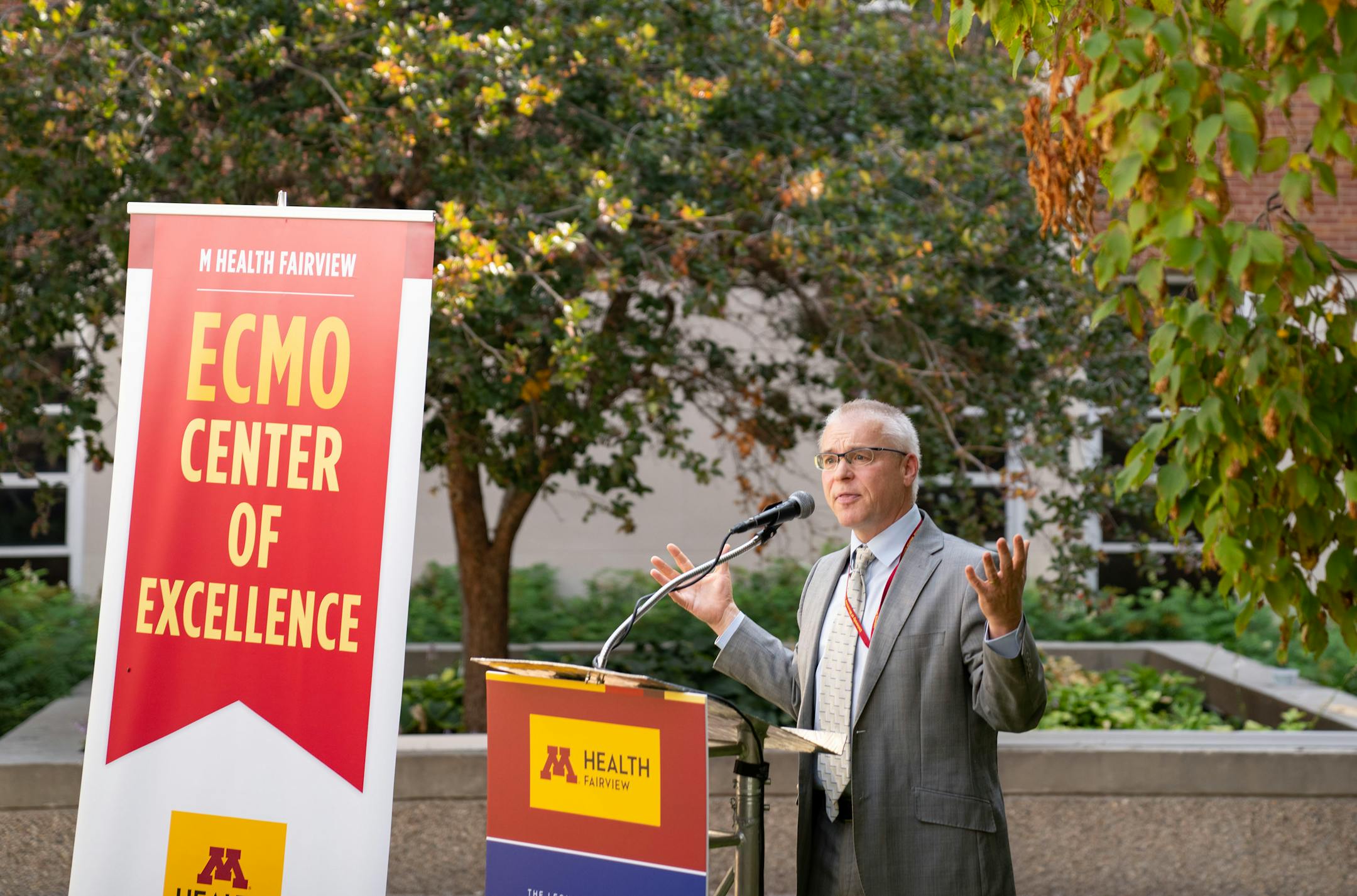 Jakub Tolar, MD, Dean of the University of Minnesota Medical School, speaks during the M Health Fairview ECMO Center of Excellence Launch Event.
