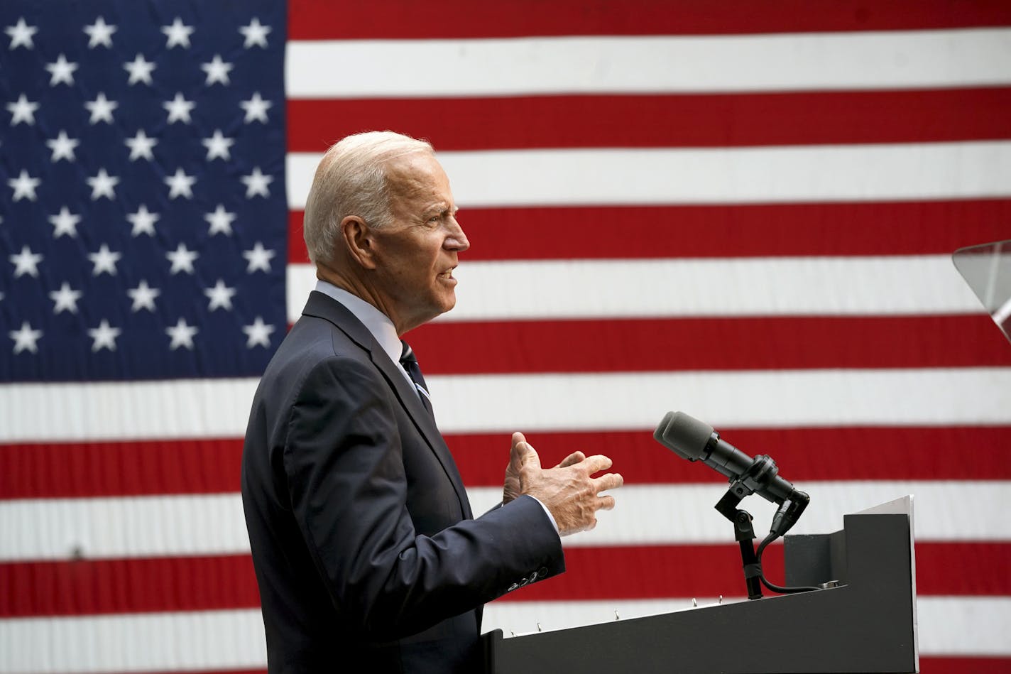 Former Vice President Joe Biden, a Democratic presidential hopeful, speaks at the CUNY Graduate Center in New York, July 11, 2019. Biden on Thursday delivered a sweeping foreign policy address that denounced President Donald Trump as incapable of global leadership and called for a new commitment to international diplomacy. (Michelle V. Agins/The New York Times)