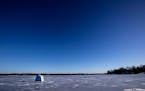 An ice house on Medicine Lake in Plymouth, MN. ] CARLOS GONZALEZ cgonzalez@startribune.com - January 4, 2017, Plymouth, MN, Ice Fishing on Medicine La