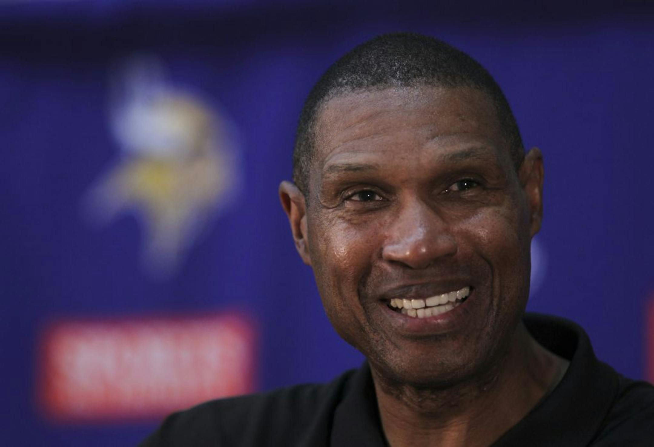 Minnesota Vikings head coach Leslie Frazier spoke at a news conference on Monday afternoon, July 25, 2011 at Winter Park, the Vikings' training facility in Eden Prairie, Minn.