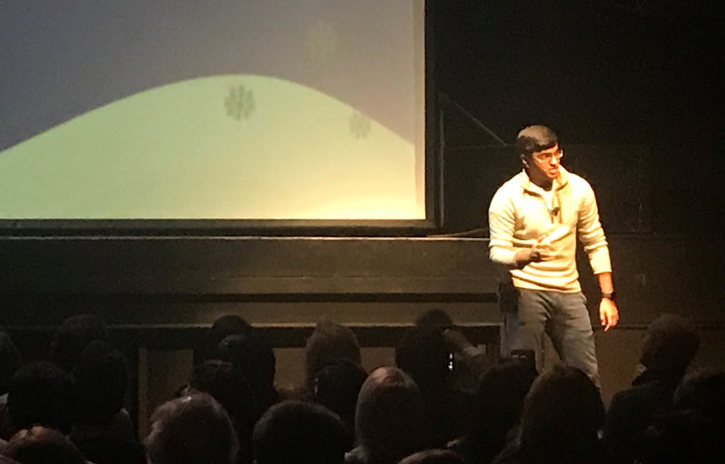 Bharat Pulgam, CEO of Runerra, pitches his company Wednesday at Target+Techstars Retail Accelerator's DemoDay, part of Twin Cities Startup Week. (Photo by Catherine Roberts)