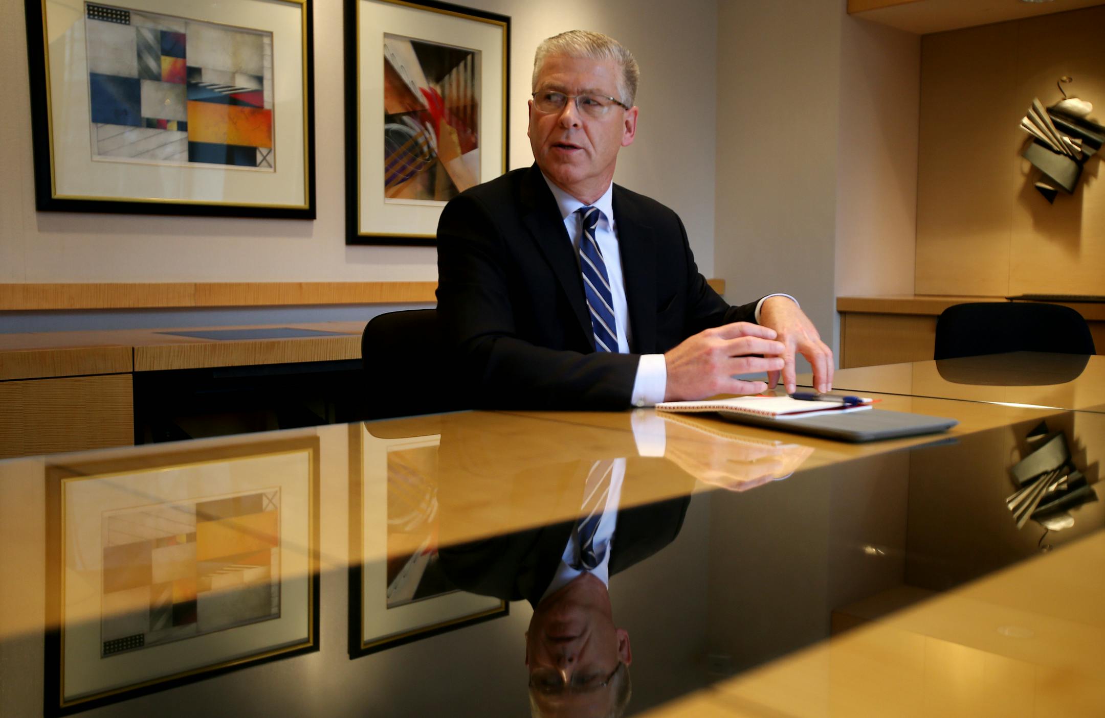 Mark Curwin, Sr. Director, Strategic Coordination for Enbridge Energy. ] JOELKOYAMA‚Ä¢jkoyama@startribune Minneapoiis, MN on March 31, 2014. Worst places for pedestrians to walk in Minneapolis.