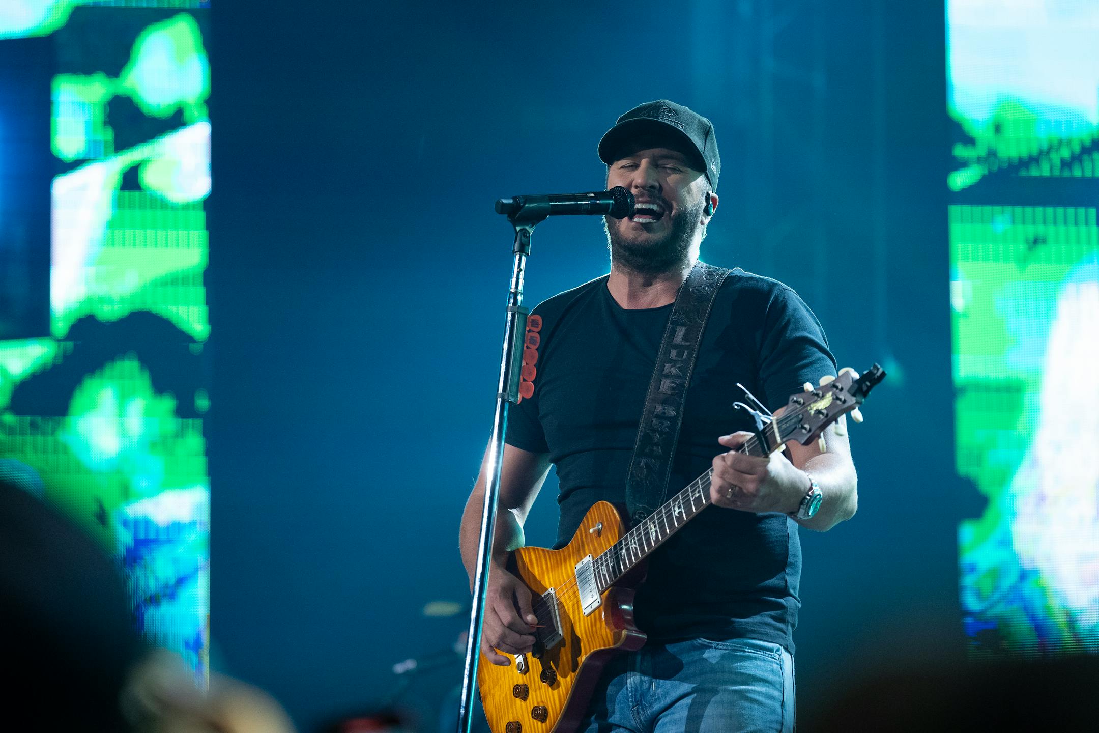 Luke Bryan performs at the Xcel Energy Center in St. Paul, Minn., on Saturday, Oct. 14, 2023.