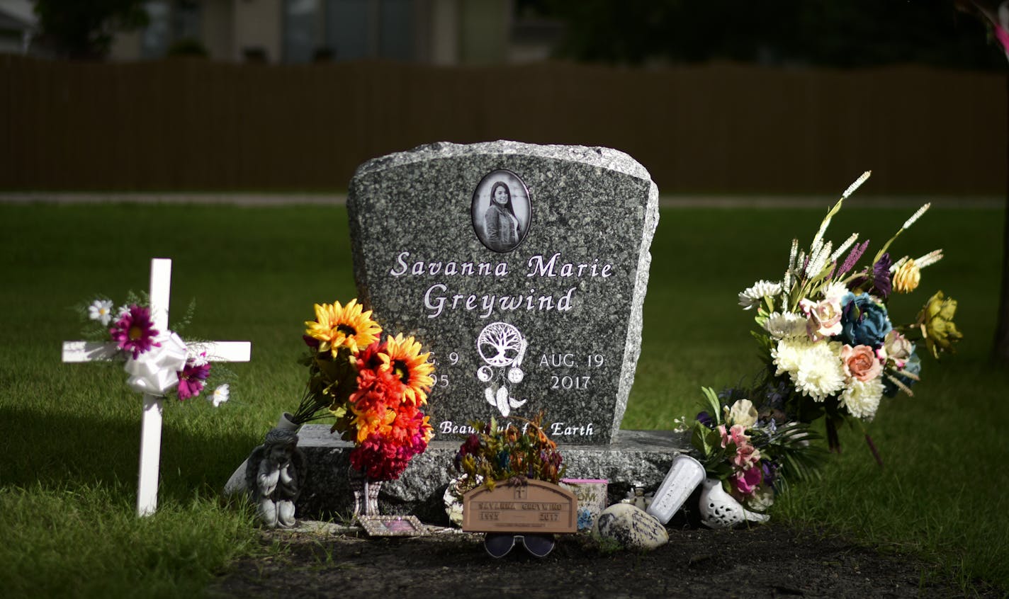 Savanna Greywind's burial site in Fargo. ] AARON LAVINSKY &#x2022; aaron.lavinsky@startribune.com Preview of William Hoehn trial, charged in Savanna Greywind death. We photograph important sites related to the trial including Savanna Greywind's apartment building and her burial site in Fargo, North Dakota on Friday, August 31, 2018.