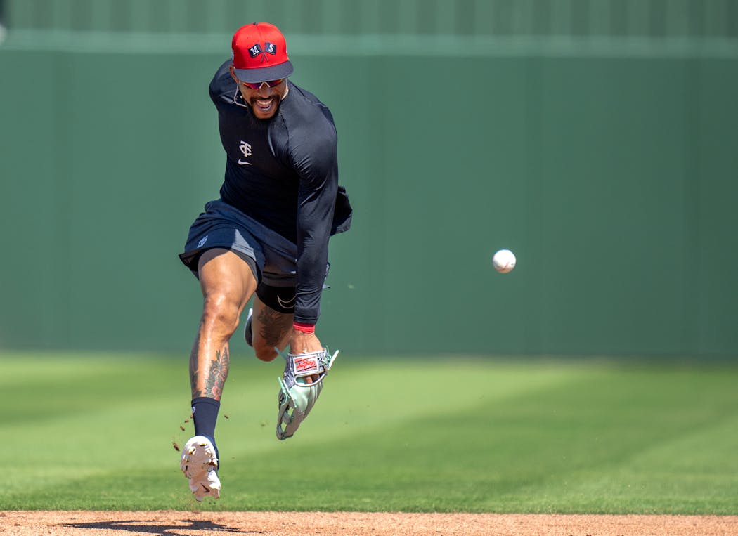 Twins veteran Byron Buxton has been all smiles this spring while the team trains in Fort Myers, Fla.