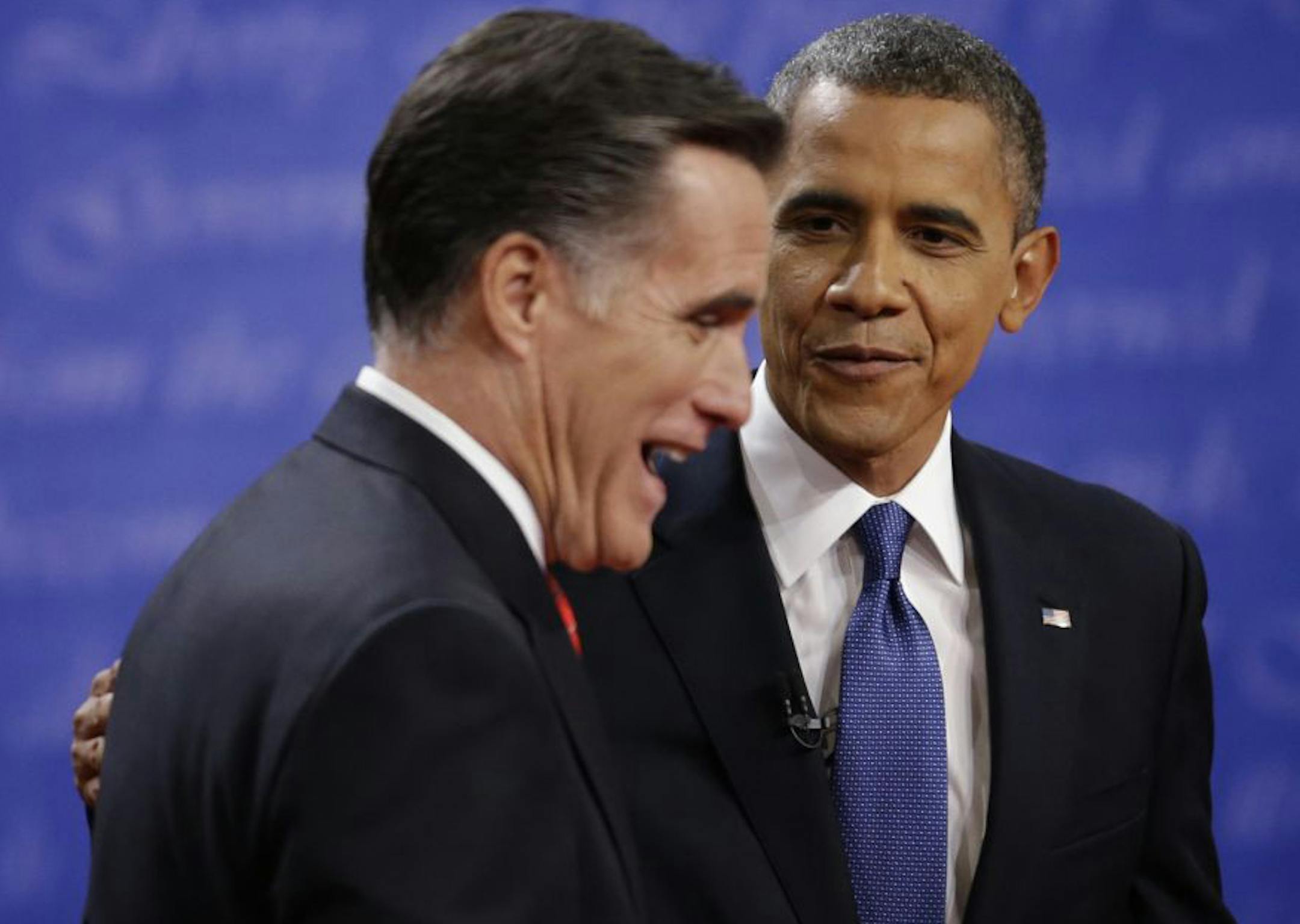 Totally off-point, but don't you wonder what candidates say to each other when they meet at center stage at the end of a debate?