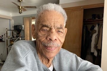 Portrait of Gordon Kirk in his home.