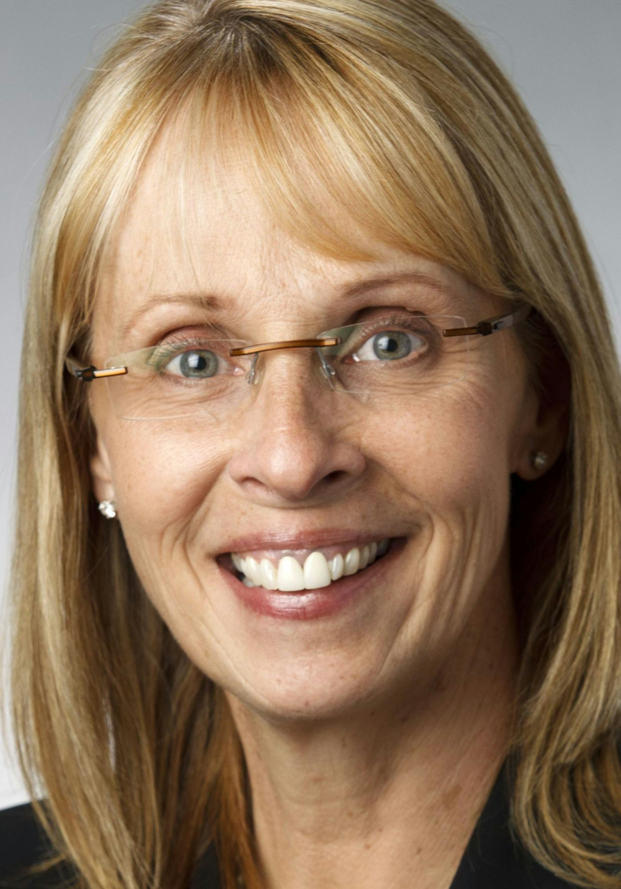 Studio Portrait of Opus College of Business marketing professor Kim Sovell. Taken April 8, 2011.