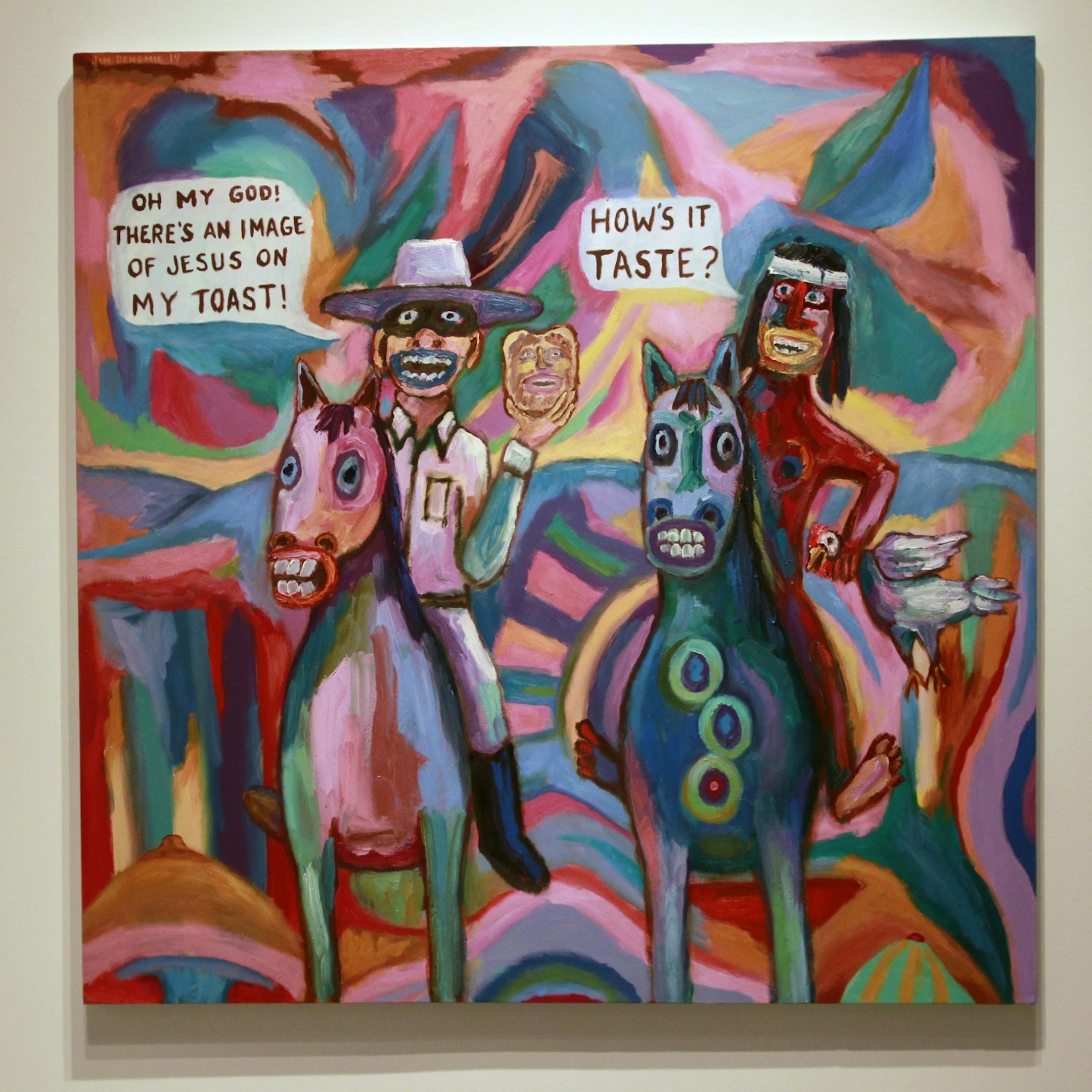 COPY OF ORIGINAL ARTWORK - by artist Jim Denomie, - " Toast" - on display at the Bockley Gallery