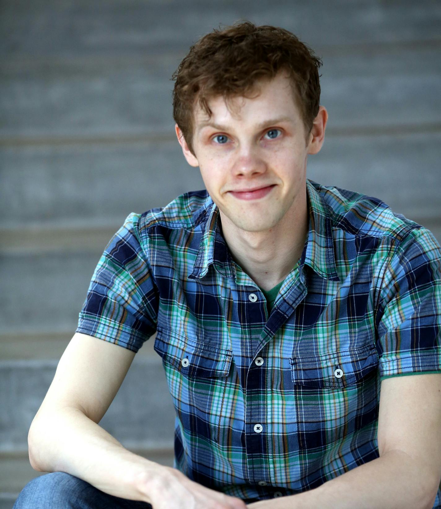 Actor Tyler Michaels. ] (KYNDELL HARKNESS/STAR TRIBUNE) kyndell.harkness@startribune.com Tyler Michaels in his apartment building on his one day off a week in St. Paul, Min., Monday April 14, 2014.