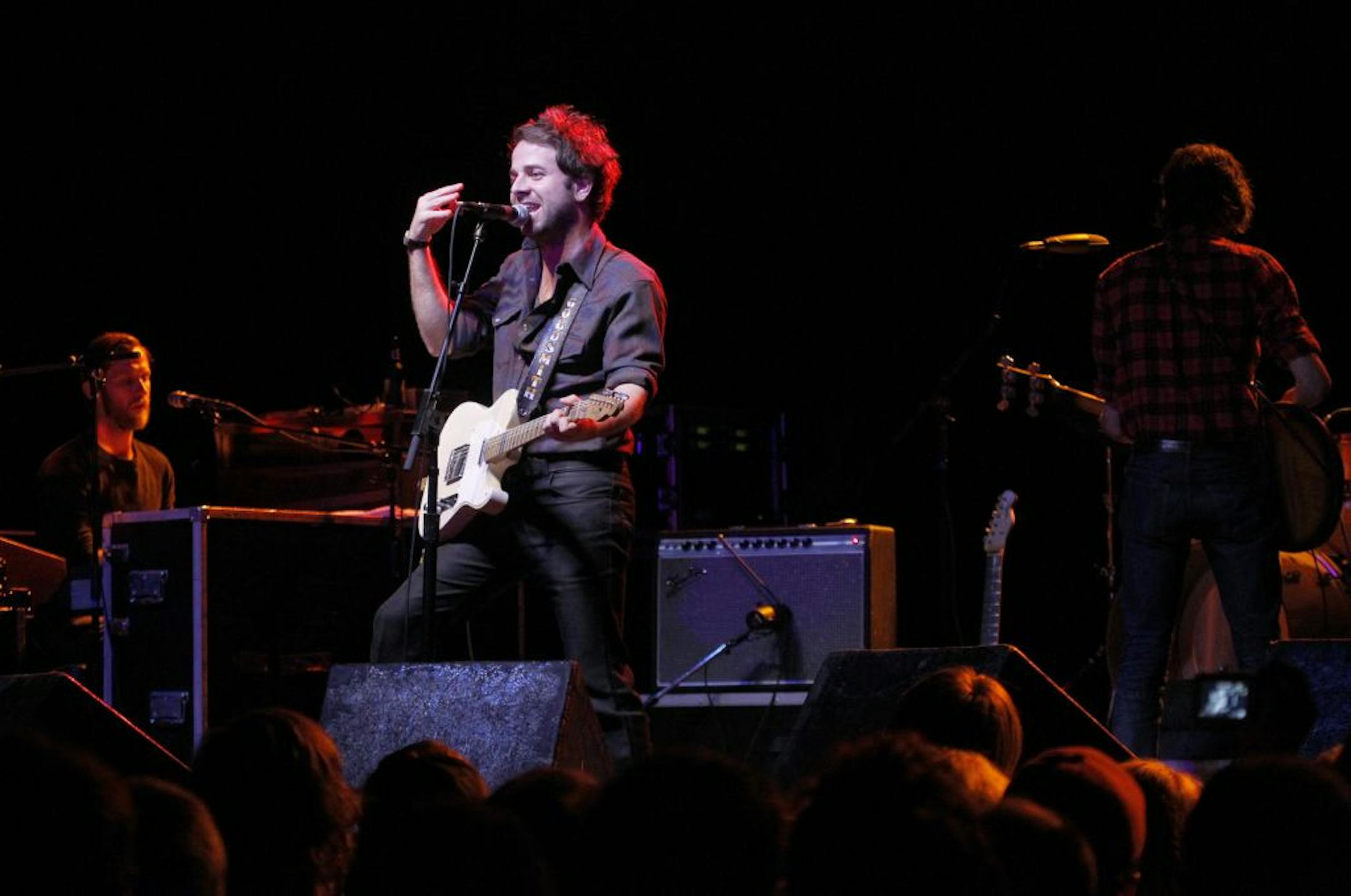 Frontman Taylor Goldsmith, vocals and guitar player for Dawes played to a sold-out show at First Ave last Friday night. The are a Americana/folk-rock bands and one of the, favorites on the Current Radio station. [ TOM WALLACE � twallace@startribune.com _ Assignment _#20020443A__November 4, 2011 _ SLUG: dawes1106_ EXTRA INFORMATION: Name CQ by internet.