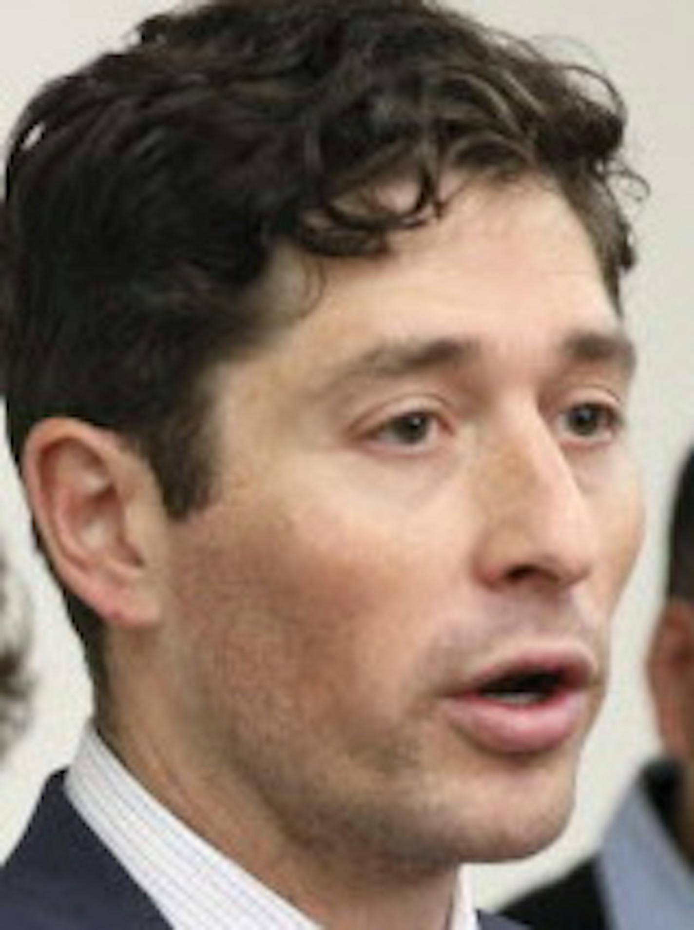 Mayor Jacob Frey announced the first "Know-Your-ICE-Rights" placards that will be placed in MPD squad cars with Minneapolis City Attorney Susan Segal,(center) immigration defense attorney Kara Lynum (left), and David Soto (right), a DACA recipient who has spoken out for more compassionate immigration policies.]
BRIAN PETERSON &#x2022; brian.peterson@startribune.com
Minneapolis, MN 10/10/2018