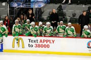 Coach Sami Cowger (center back) and the Edina bench watched the final seconds of the Saturday's championship game count down.