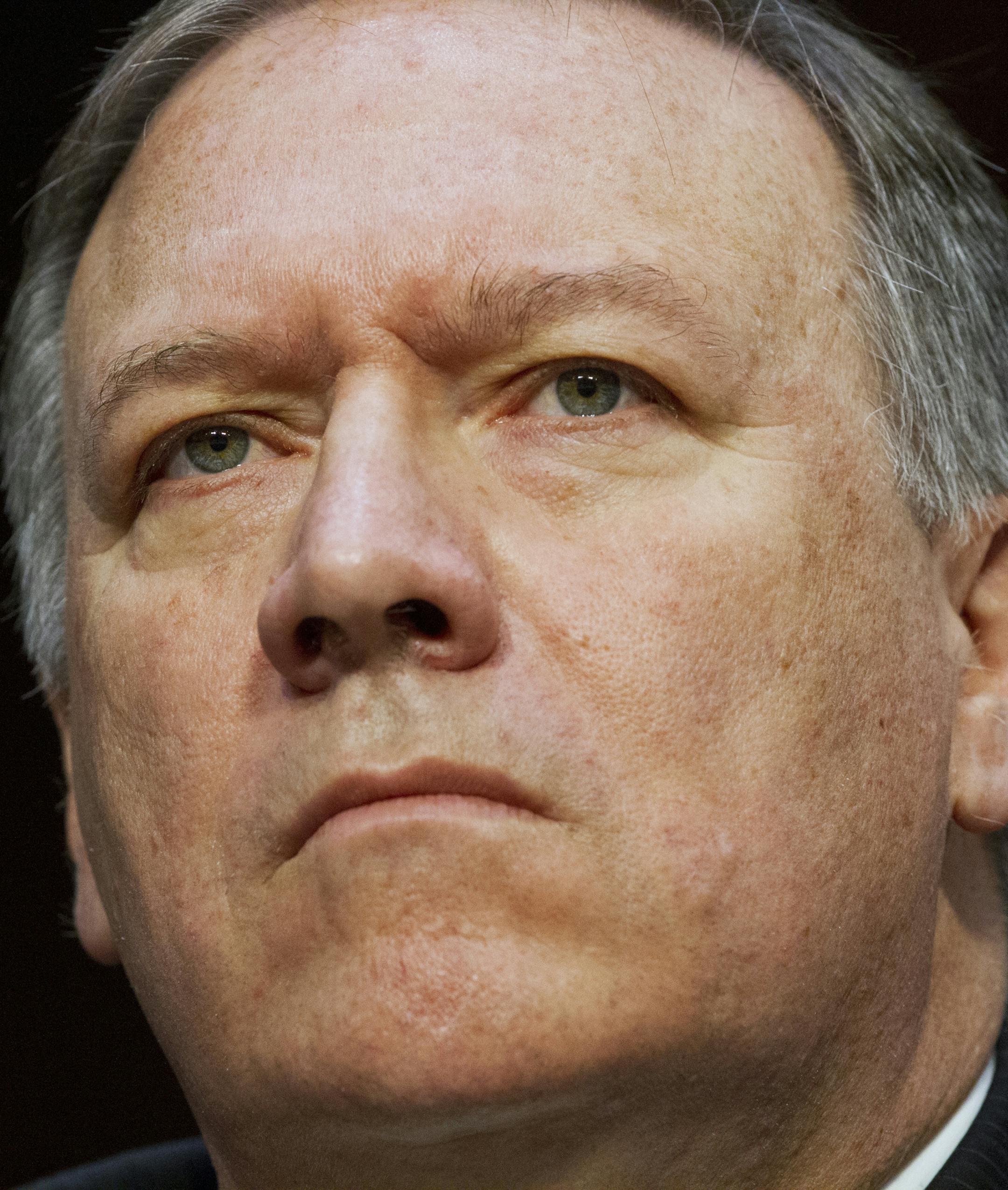 FILE - In the May 11, 2017 file photo, CIA Director Mike Pompeo listens while testifying on Capitol Hill in Washington. The White House is discussing a plan to replace Secretary of State Rex Tillerson with Pompeo, according to two administration officials. (AP Photo/Jacquelyn Martin, File)