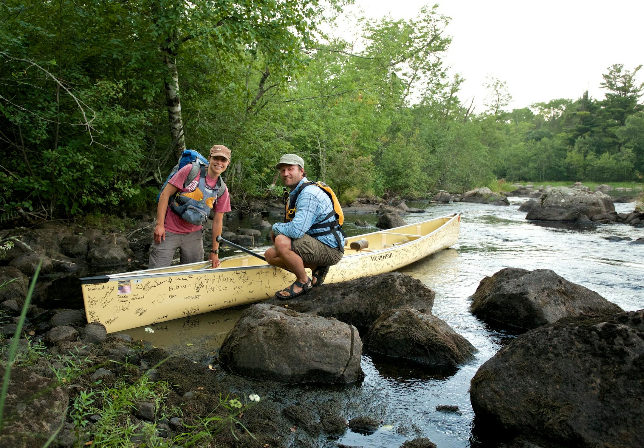 Photo courtesy of Nate Ptacek. Dave and Amy Freeman paddle on their way to D.C. to bring attention to saving the Boundary Waters.