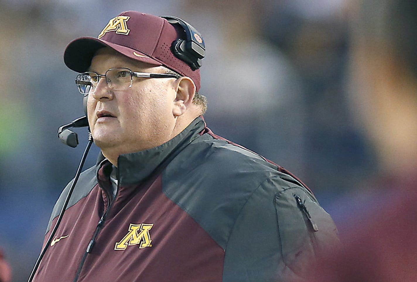 Minnesota Head Coach Tracy Claeys on the side line during the fourth quarter as Minnesota took on Washington State at Qualcomm Stadium for the San Diego Holiday Bowl, Tuesday, December 27, 2016 in San Diego, CA. ] (ELIZABETH FLORES/STAR TRIBUNE) ELIZABETH FLORES &#x2022; eflores@startribune.com ORG XMIT: MIN1612281403256990 ORG XMIT: MIN1701041303580060