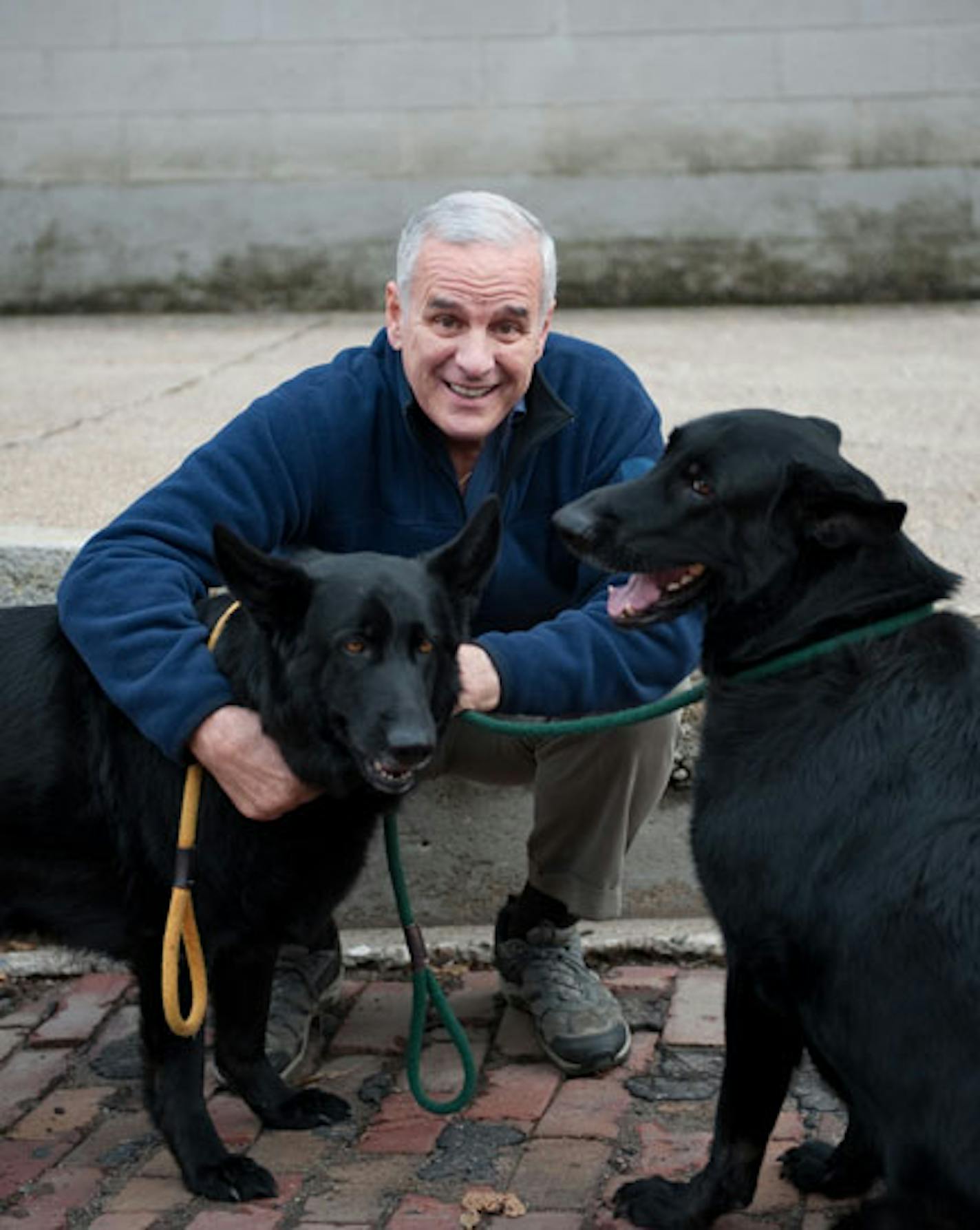 Dayton with dogs Dakota and *Mesabi*/source: Dayton campaign