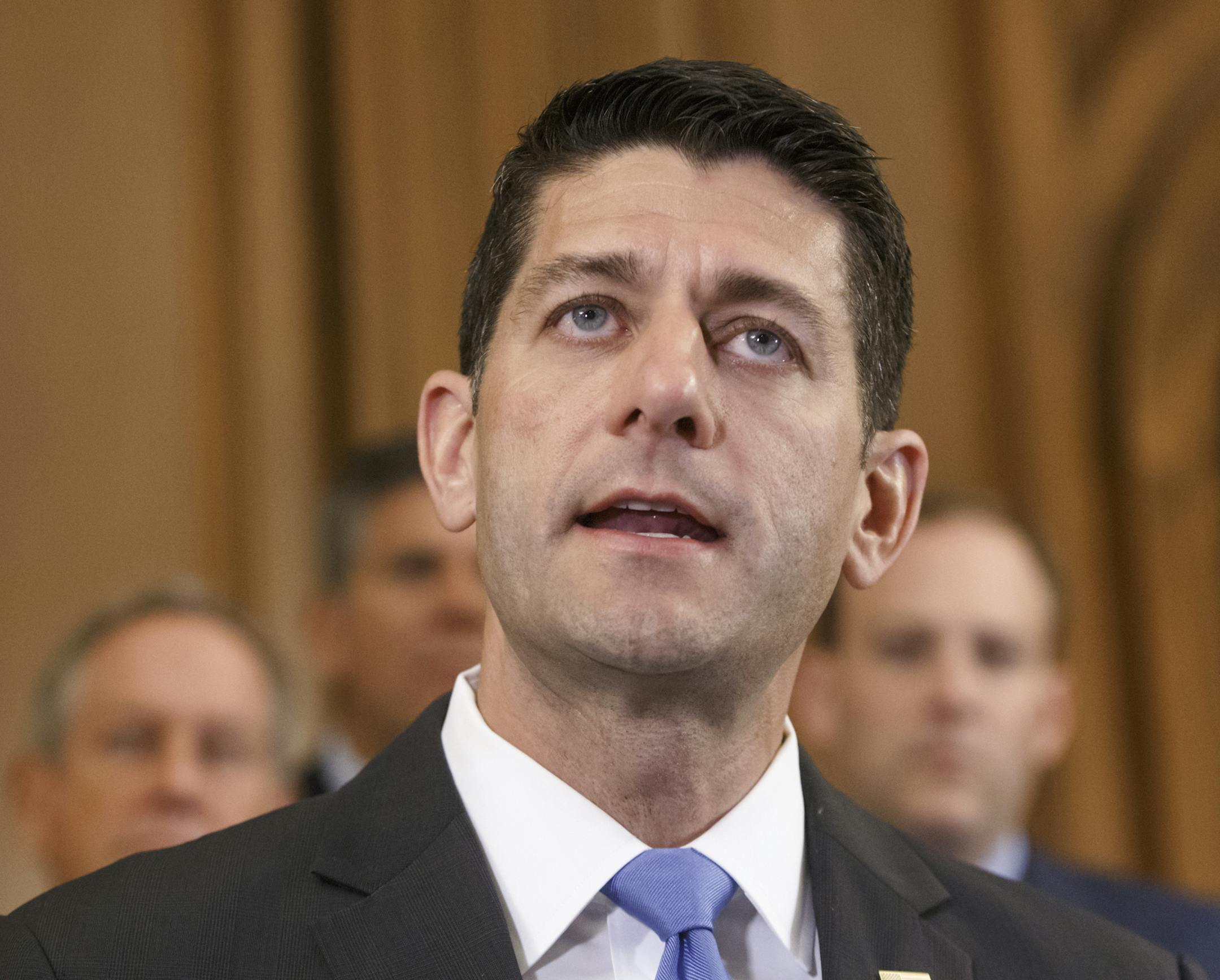 FILE - In this July 12, 2016 file photo, House Speaker Paul Ryan of Wis. talks to reporters on Capitol Hill in Washington. Ryan had nearly $10 million in the bank and a primary opponent no one had heard of. Then Donald Trump got involved. An expected walkover for the country's highest-ranking Republican officeholder became one to watch on Tuesday, Aug. 9, 2016, with Ryan seeking to avoid the most shocking of upsets against a political unknown hoping for a Trump bump. (AP Photo/J. Scott Applewhit