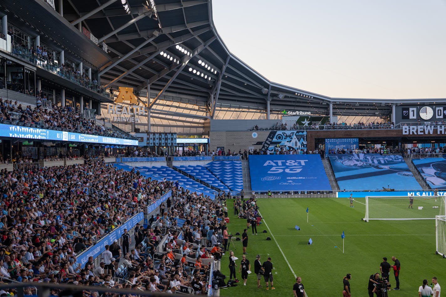 The crowd at the MLS All-Star Skills Challenge competition against Liga MX at Allianz Field on Tuesday.