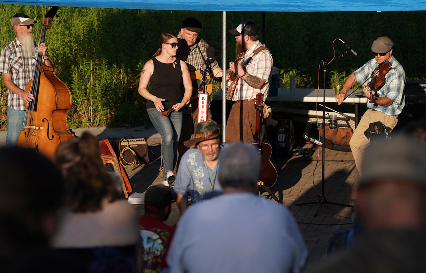 Kim Roe clog-danced in the blazing sunset during the Roe Family Singer's recent Fridley gig.