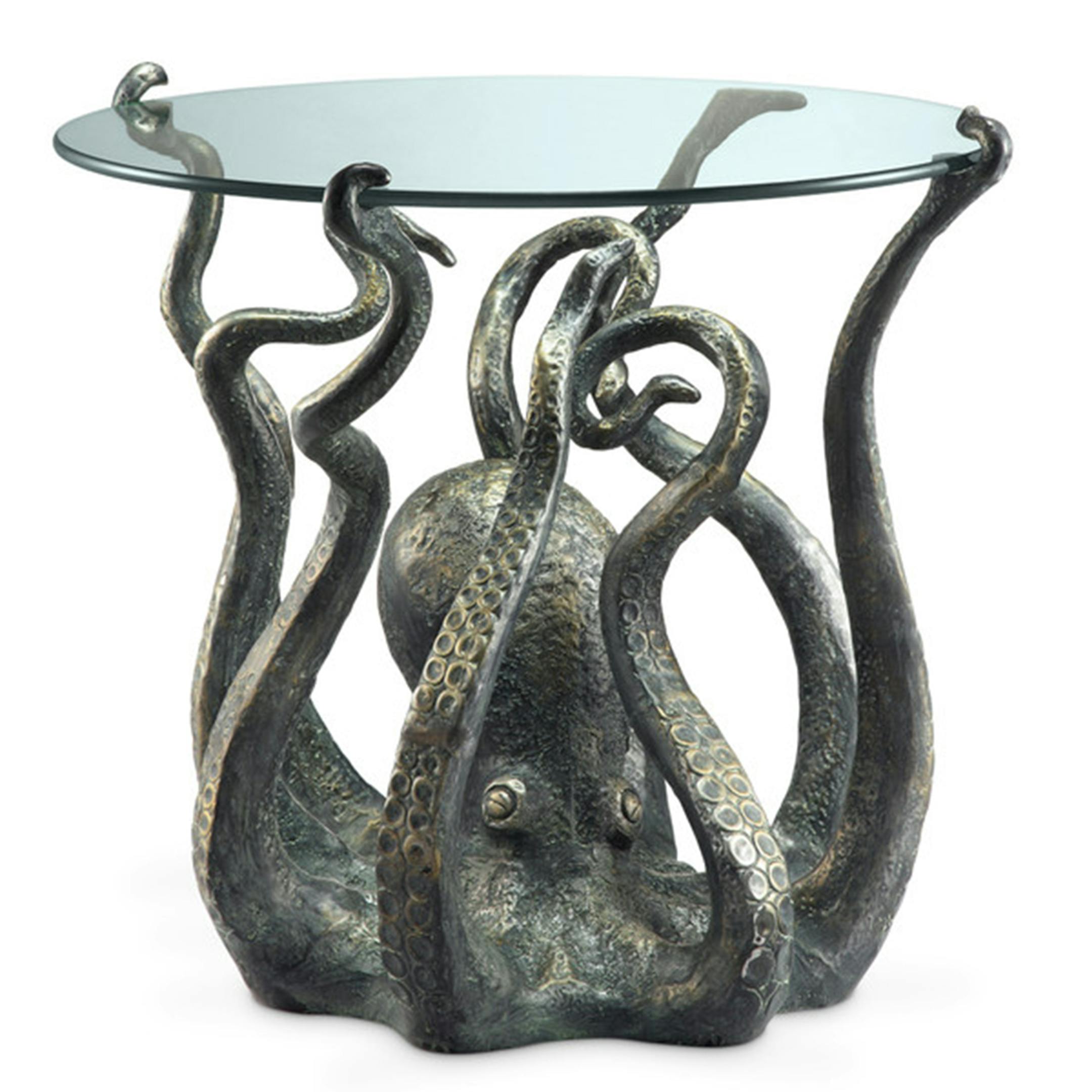 Home glass top cast aluminum octopus table. (Photo courtesy Wayfair/TNS) ORG XMIT: 1186326