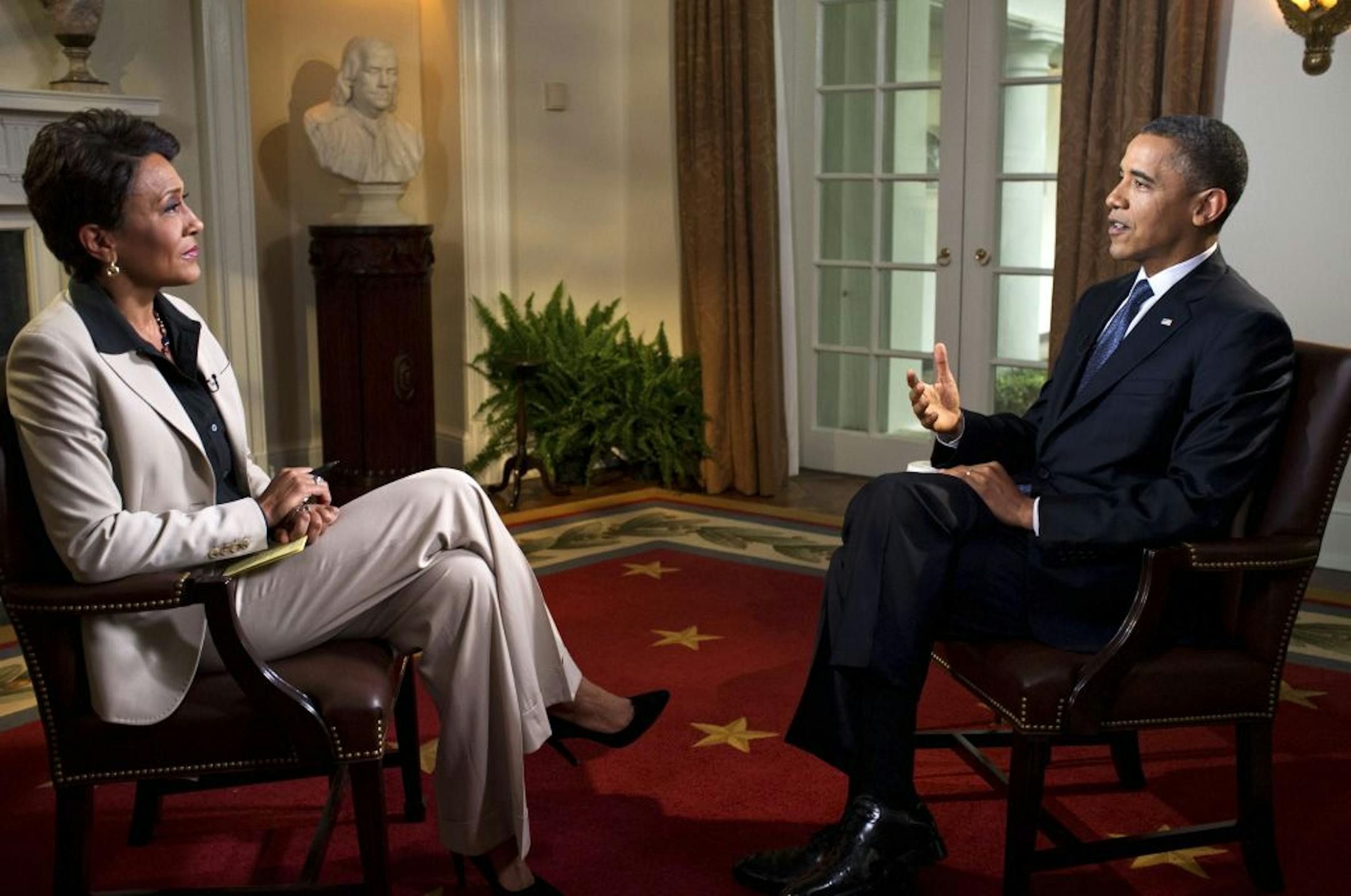 Robin Roberts of ABC's Good Morning America interviewed President Obama, who declared his support for gay marriage.