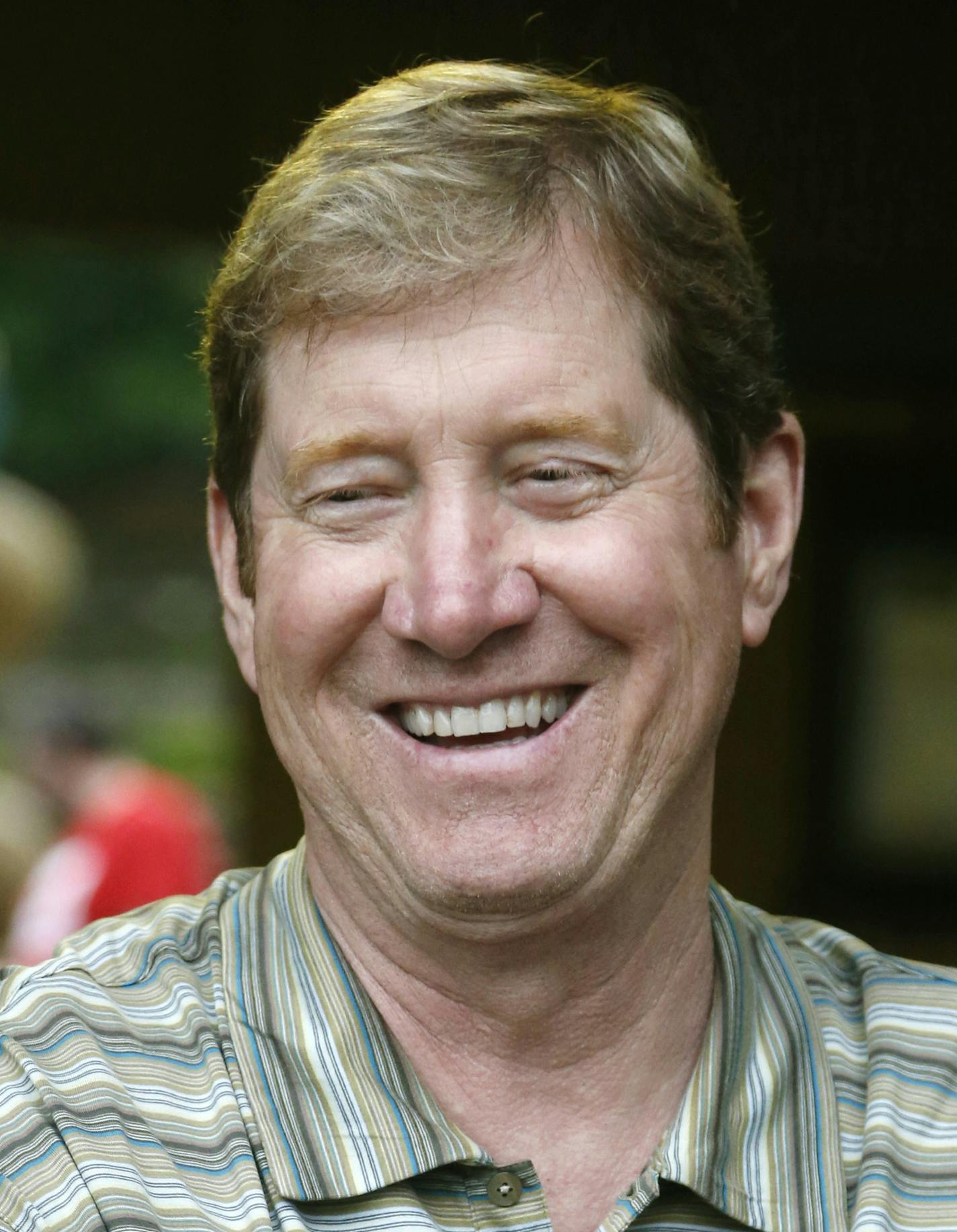 FILE - In this Aug. 18, 2016 file photo, Jason Lewis campaigns at a park in Inver Grove Heights, Minn. (AP Photo/Jim Mone,File)