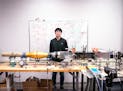 Qingfeng Cao, a U postdoctoral associate from China, worked on measuring the airflow patterns of pleated filters in the Particle Technology Lab. BACKG
