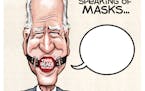 Sack cartoon: Joe Biden and Tara Reade