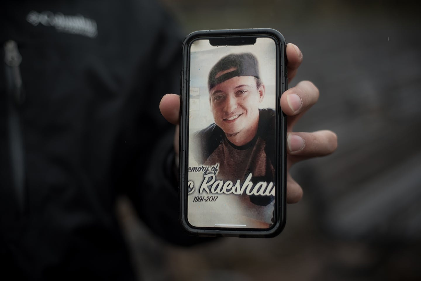 Erick Borrome shows a photo of his best friend, Alec Smith, who died in 2017 from diabetic ketoacidosis. MUST CREDIT: Photo for The Washington Post by Caroline Yang