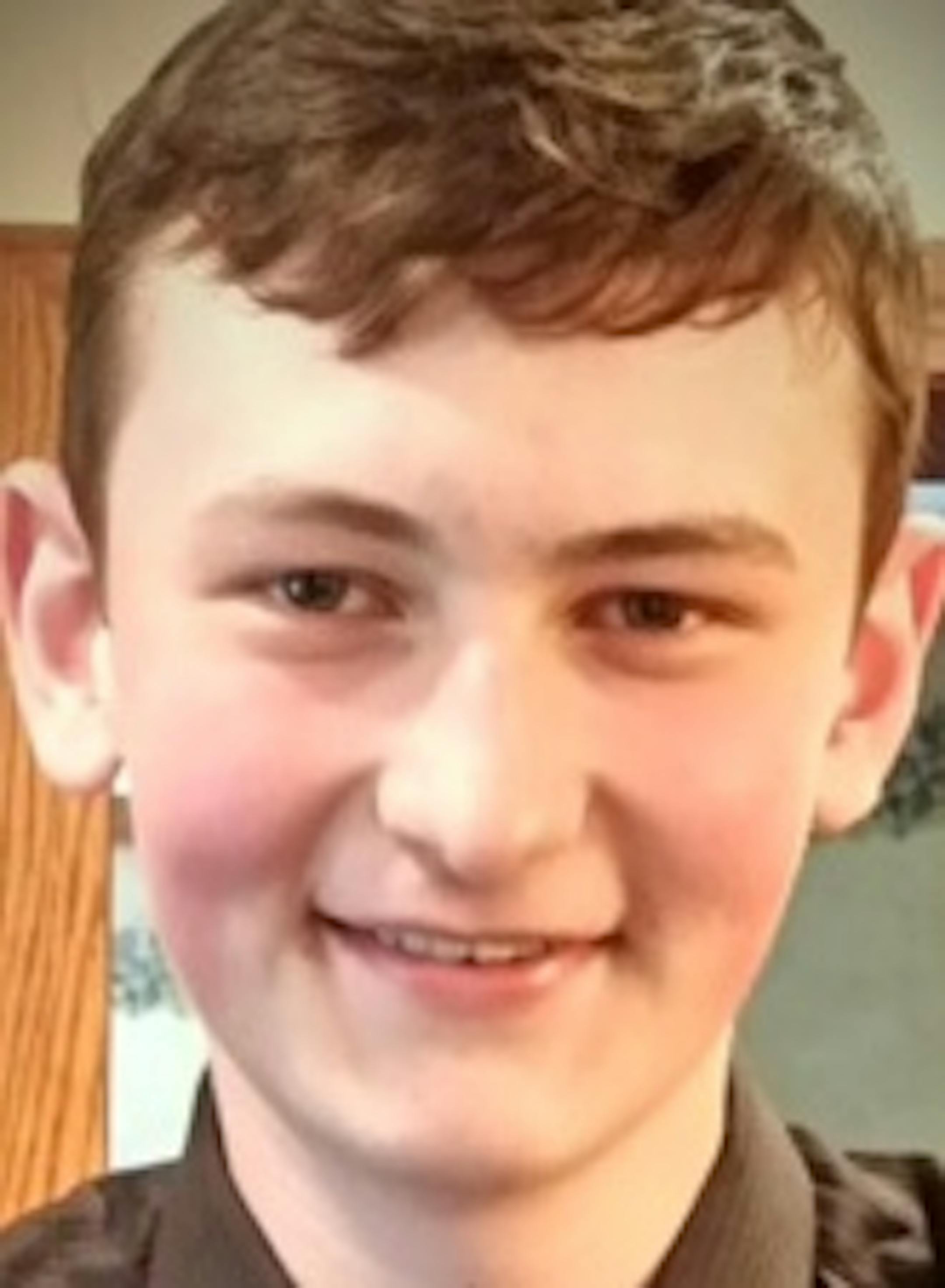 Jacob Quam, 16, of Vining, was killed Thursday wehn a semi-trailer truck crossed the centerline and killed him.