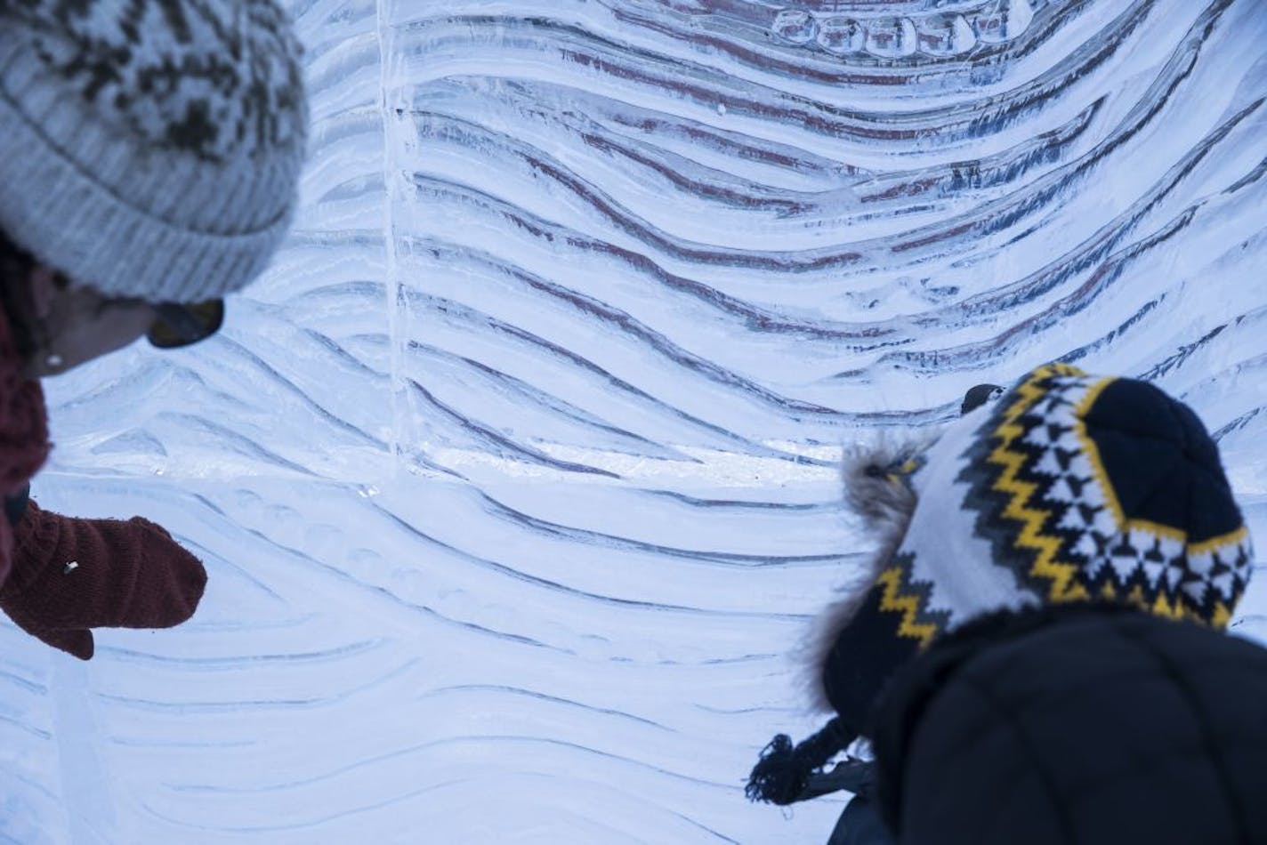 The ice was had a frozen swirl texture at the MIA Ice Maze at the Minneapolis Institute of Art on Thursday, February 1, 2018, in Minneapolis, Minn.