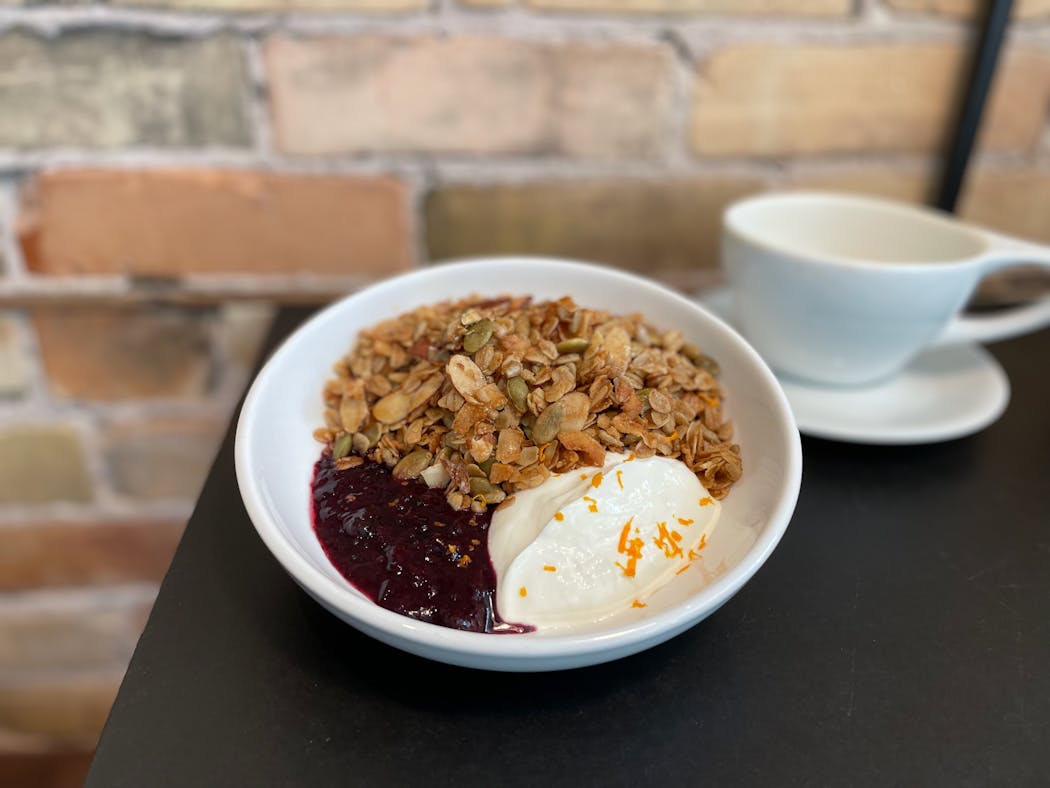 A bowl of fresh granola plus coffee from Duluth Coffee Cafe is excellent fuel for a grand Duluth day.