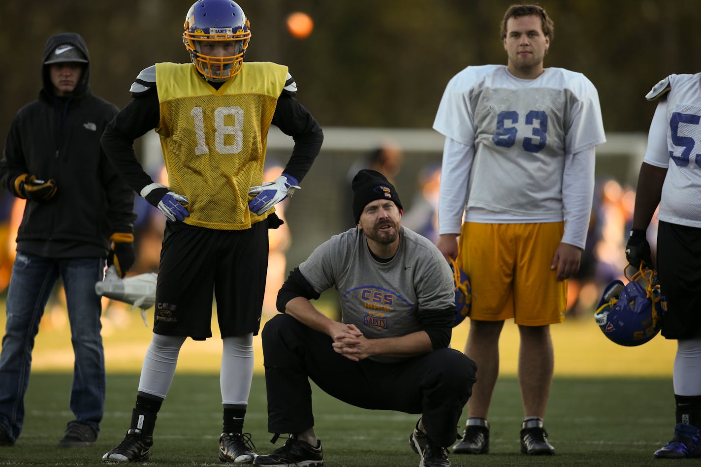 St. Scholastica head football coach Kurt Ramler, in 2014.