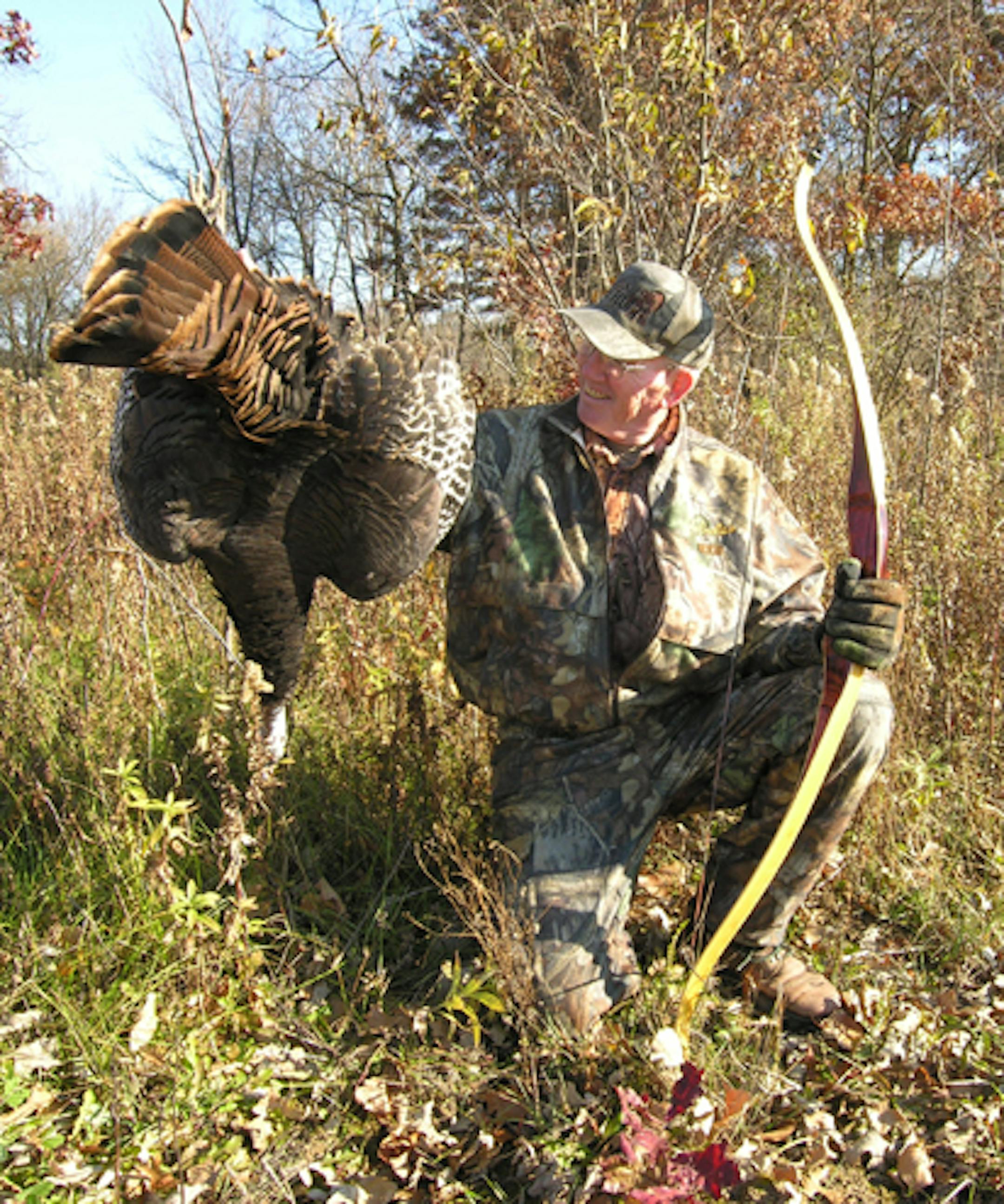Gary Clancy with a gobbler he arrowed.