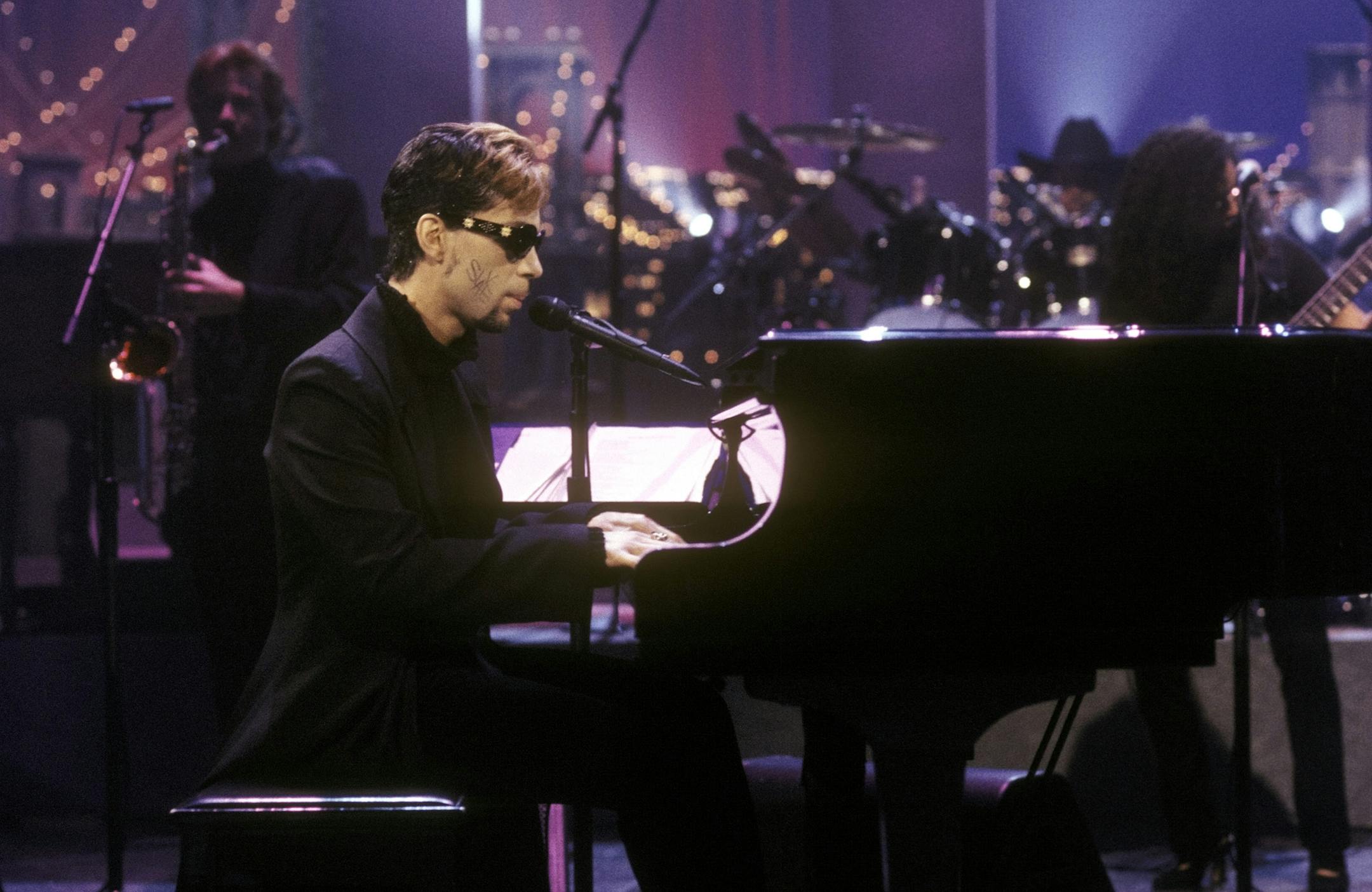 The Artist Formerly Know as Prince, performs "Dinner with Delores" on the Late Show with David Letterman July 8, 1996 on the CBS.