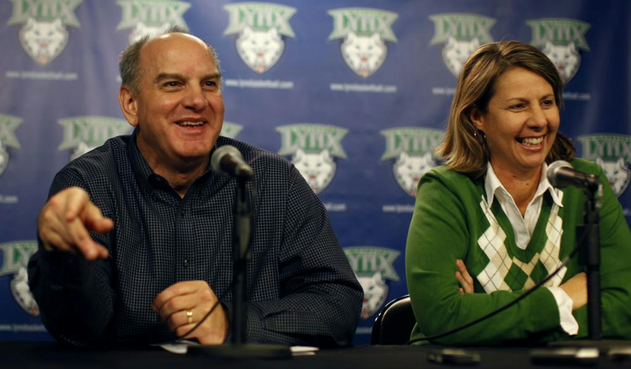 Roger Griffith (with coach Cheryl Reeve): The Lynx executive vice president likes his roster but said the draft could provide role players.
