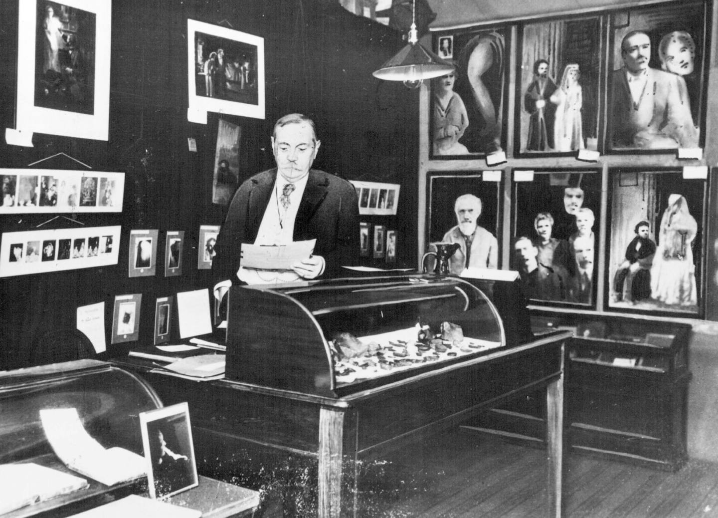 Sherlock Holmes creator Sir Arthur Conan Doyle in his study.