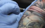 JEFF WHEELER &#xef; jwheeler@startribune.com HOPKINS - 4/9/09 - A bill working its way through the Minnesota state legislature would regulate tattoo p
