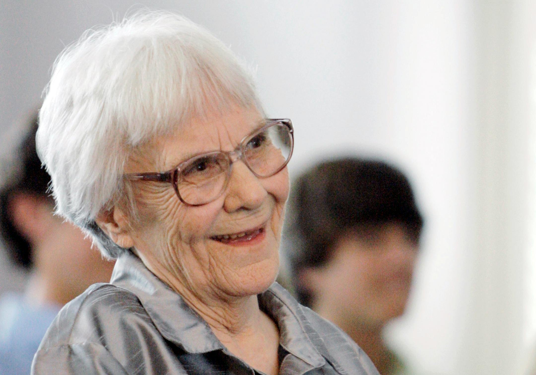 In this Aug. 20, 2007, file photo, author Harper Lee smiles during a ceremony at the state Capitol in Montgomery, Ala.
