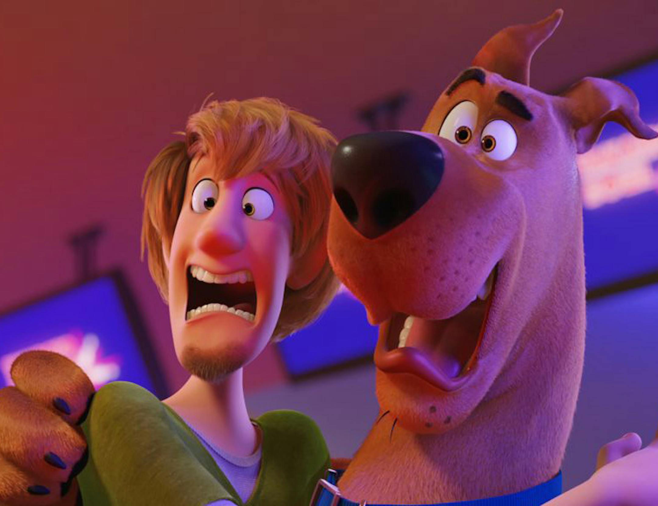 Shaggy (voice of Will Forte) and Scooby (Frank Welker) in "Scoob!" Warner Bros.