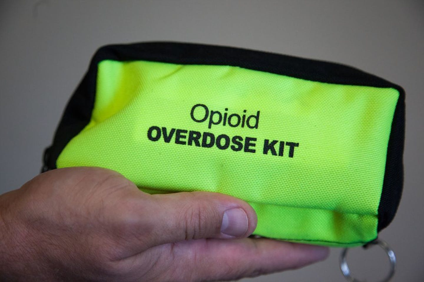 Sergeant Matther Steffens holds a Narcan kit which he was recently equipped with. Hennepin County Sheriff's office became the first law enforcement agency in the state to outfit itself with the heroin antidote on August 1. The Star Tribune, Shelly Yang