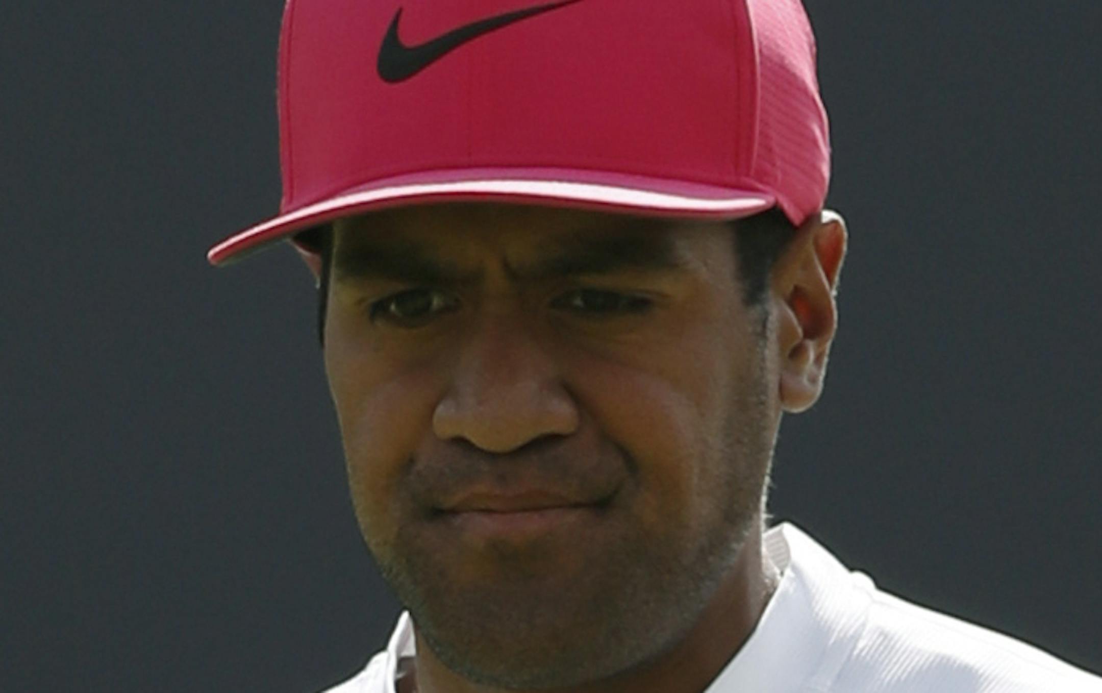 Tony Finau of the US celebrates a birdie on the 18th hole during the first round of the British Open Golf Championship in Carnoustie, Scotland, Thursday July 19, 2018. (AP Photo/Alastair Grant)